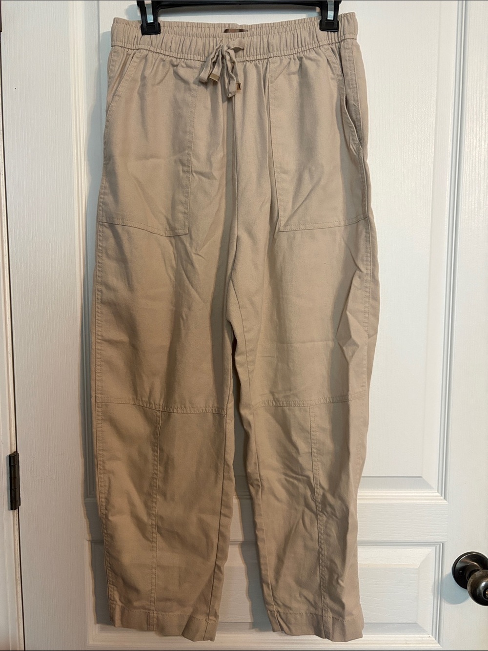Ci Sono Light Beige linen Drawstring Pants